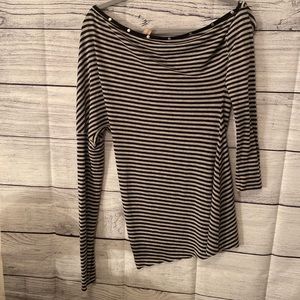 Bailey 44 Black and White Striped Long Sleeve Top